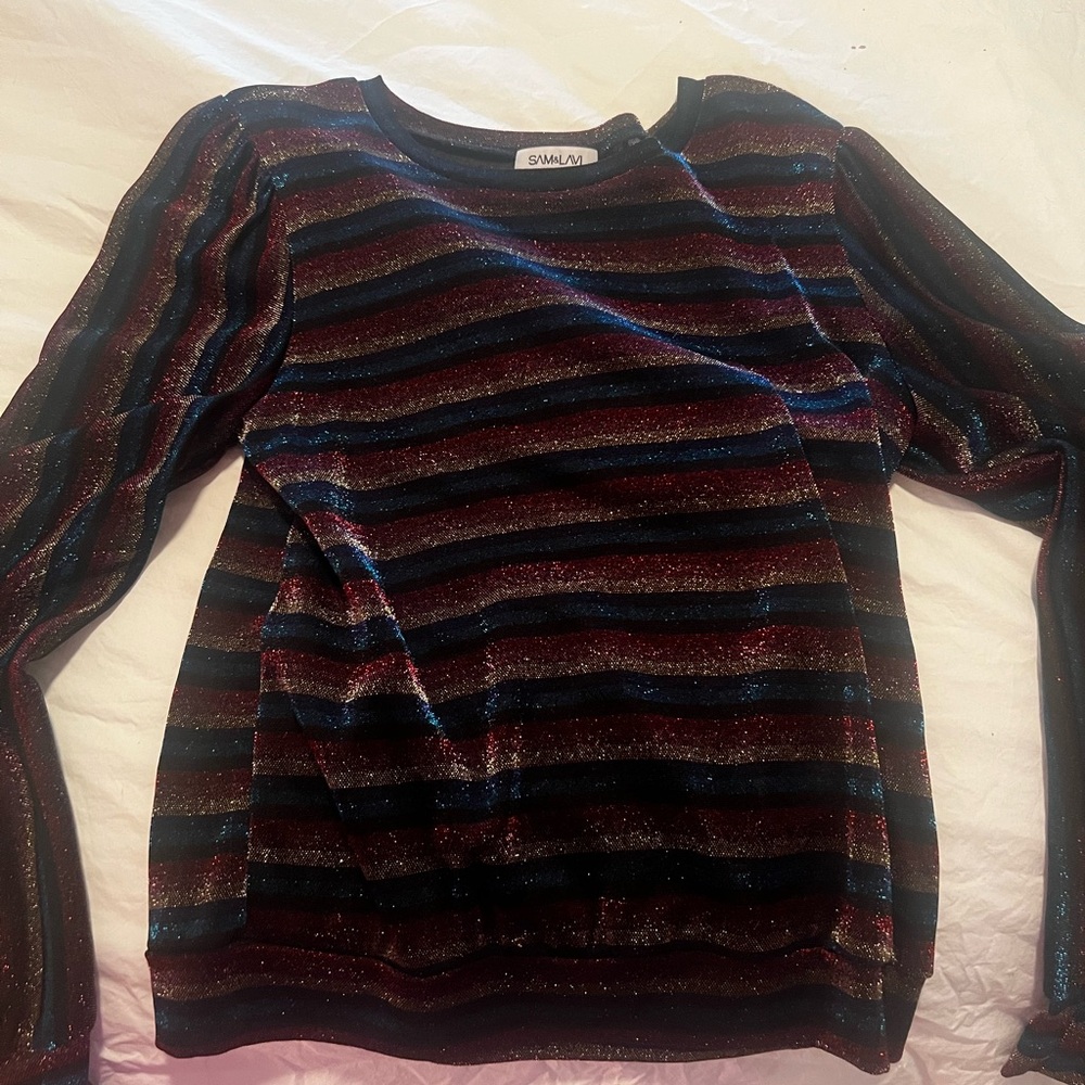 Sam & Lavi - rainbow/glitter long sleeve top - Size S